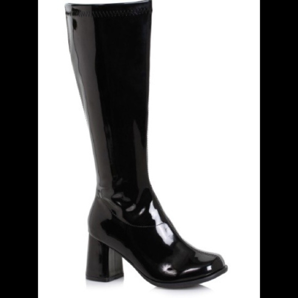 Black Patent Knee High Boots